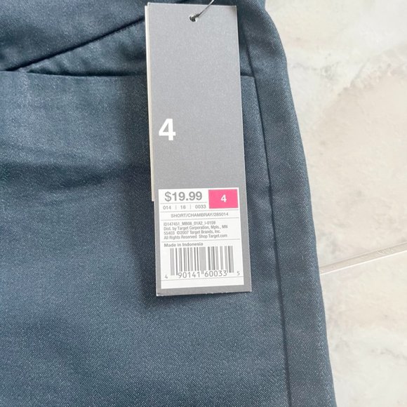 NEW Mossimo Chino Navy Stretch Bermuda Shorts Women 4 - Picture 2 of 6